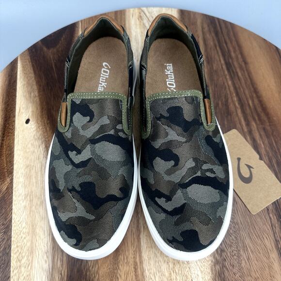 OluKai Lae'ahi Pa'i Camo Slip On Loafers Men's Size 10 Casual Comfortable Shoes - Picture 2 of 7
